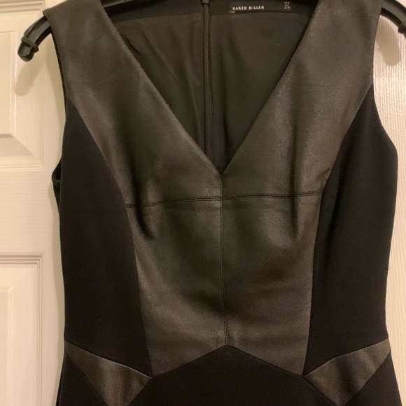 Karen Millen faux leather panel dress size 6 US - Picture 3 of 9